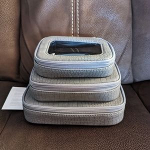 Thirty-One Clear Case Trio - Grey Crocodile